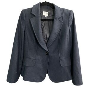 Armani Collection‎ Virgin Wool Blazer 10 Blue One Button Career Business Italy